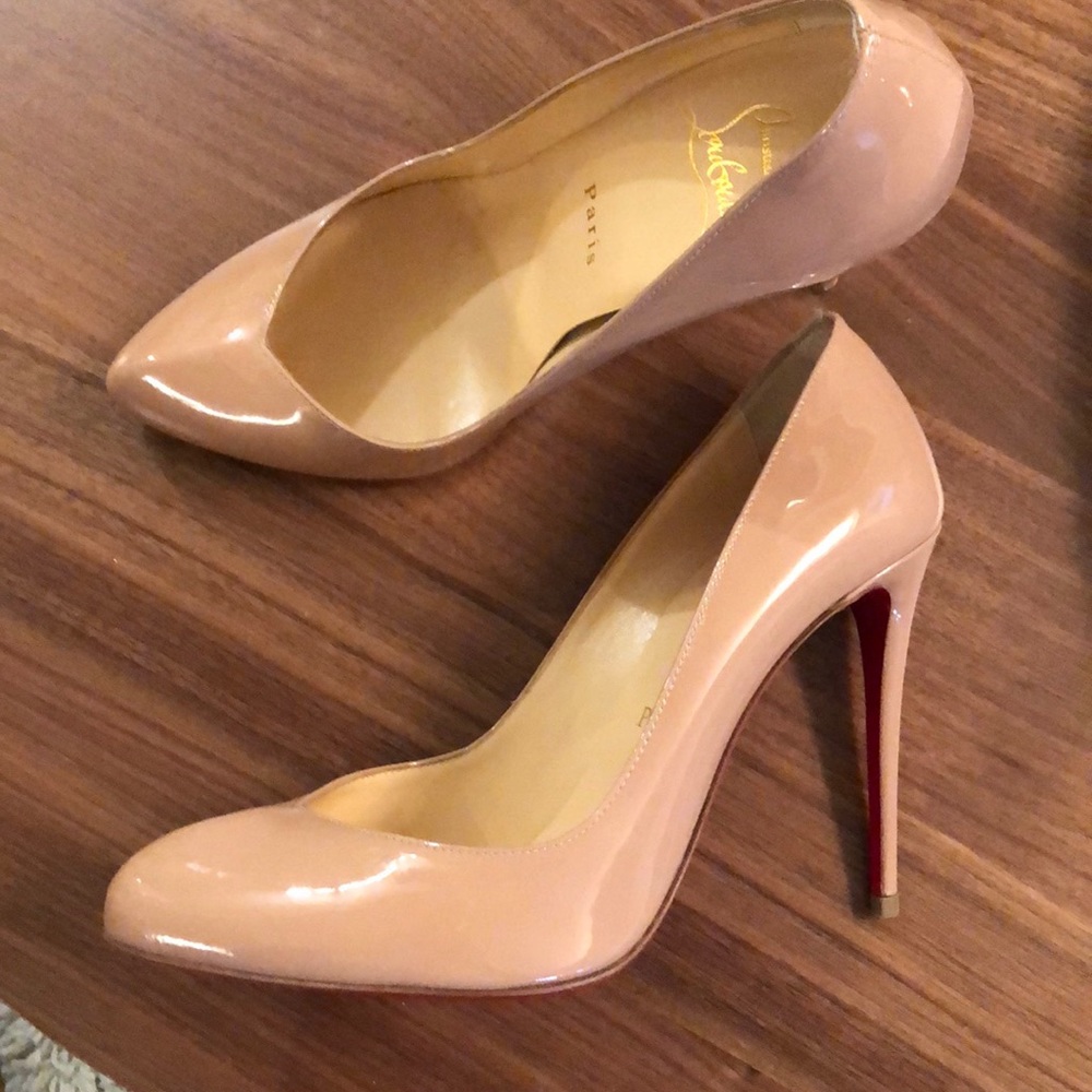 NWT Christian Louboutin Breche 100mm Nude Pumps